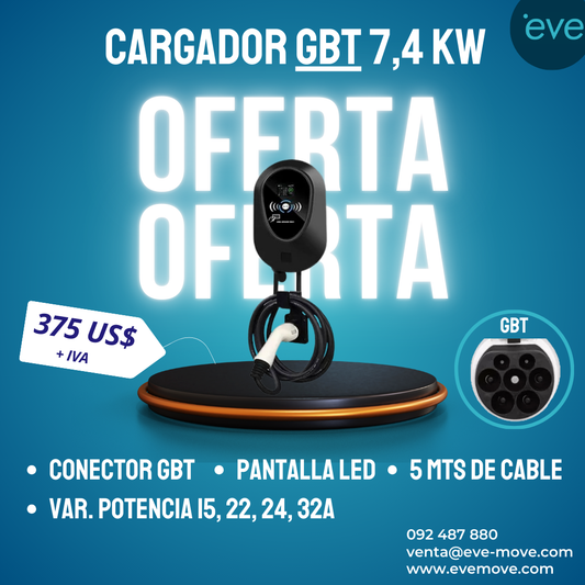 Cargador 7 kW de Potencia Regulable - GBT con Manguera